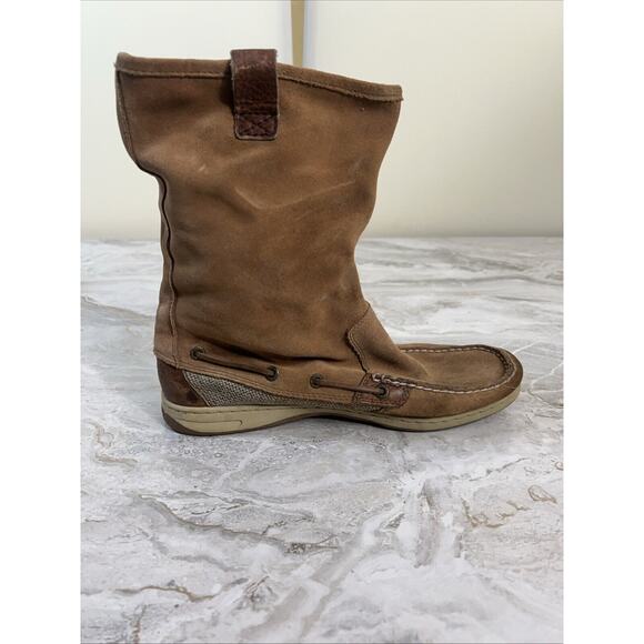 Women’s Sz 9M PFR Sperry Top-Sider Casual Boat Stitched Moc Toe Boots 9616707 - Picture 2 of 11